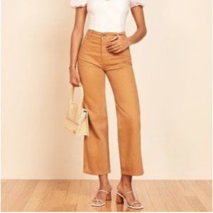 Reformation Marine Jeans in butterscotch color